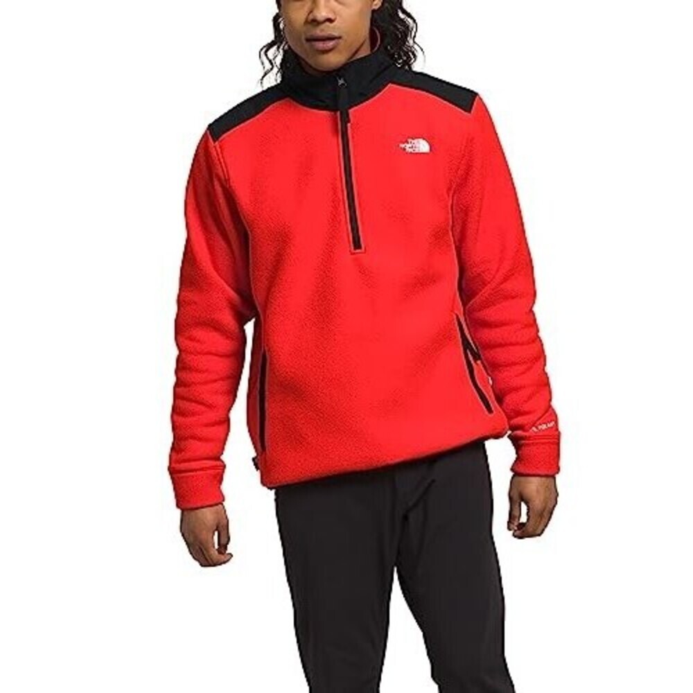 The North Face Alpine Polartec 200 Jacket Mens Small Red Fleece Pullover APP2026